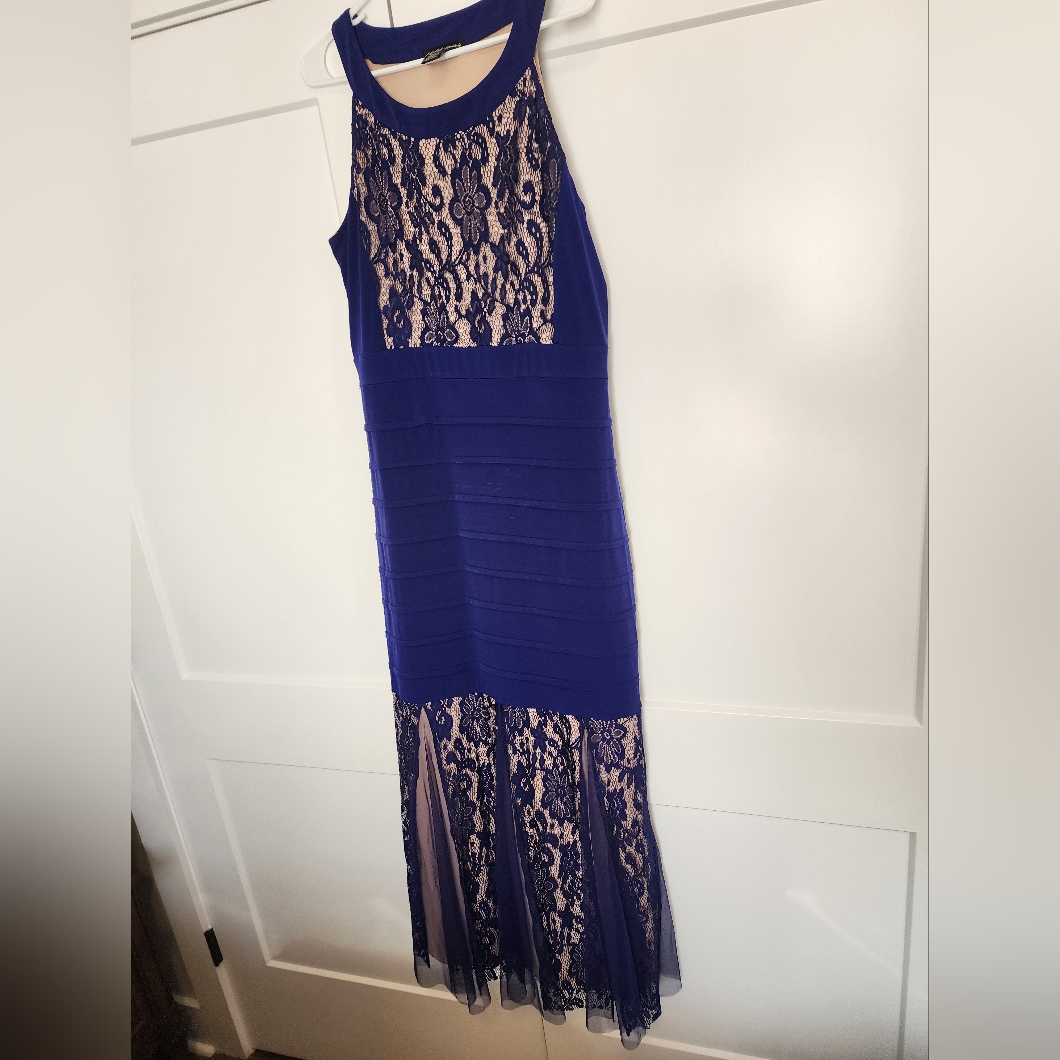 Royal Blue Lace Party Ball Formal Gown New 1x Prom Cruise Mother Of Bride/Groom